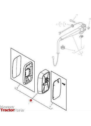 Massey Ferguson Mirror Heated External - 4289853M91 | OEM | Massey Ferguson parts | Mirrors-Massey Ferguson-Cabin & Body Panels,Farming Parts,Mirrors,Mirrors & Arms,Tractor Parts