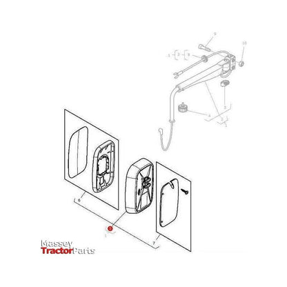 Massey Ferguson Mirror Heated External - 4289853M91 | OEM | Massey Ferguson parts | Mirrors-Massey Ferguson-Cabin & Body Panels,Farming Parts,Mirrors,Mirrors & Arms,Tractor Parts
