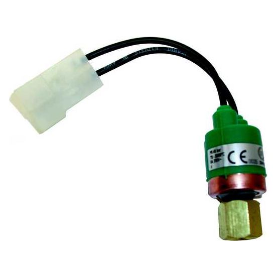 A green Multi Pressure Switch (Sparex Part No. S.118264) with a white connector and black wires, used in mechanical or electrical systems for regulating pressure, ideal for Sparex or Massey Ferguson applications.