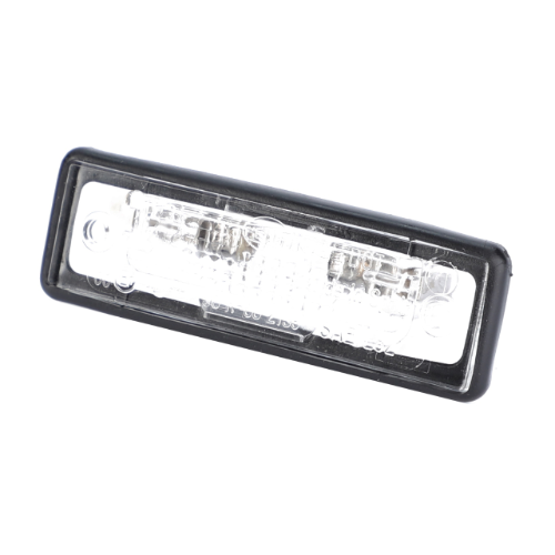 The AGCO Massey Ferguson Number Plate Light (model 3786670M1) is encased in a black plastic frame and features a transparent cover.