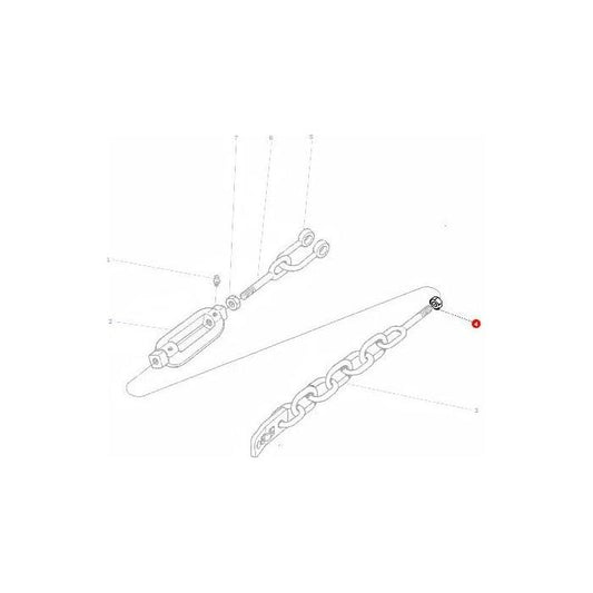 Nut 3/4 unc l/h Thread - 490532M1 - Massey Tractor Parts