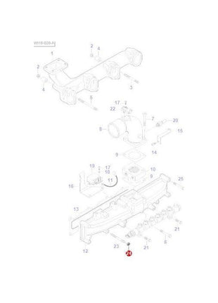 Nut Exhaust Manifold - V504800800 - Massey Tractor Parts