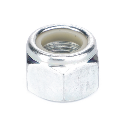A hexagonal threaded metal nut, commonly used in Massey Ferguson tractor parts, specifically the AGCO Massey Ferguson - Nut Fender Pivot - F835700030060.