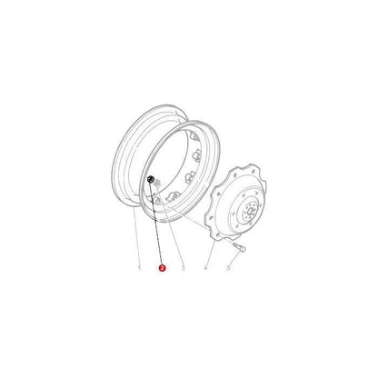 Diagram of a disassembled wheel hub from an 8100 Series Massey Ferguson tractor, with labeled parts including the AGCO Massey Ferguson Nut M16 1.5 (3009748X1), showing an exploded view of the assembly.