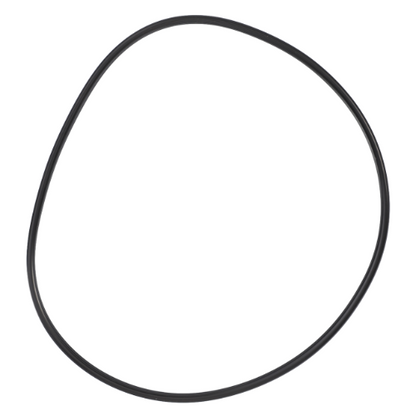 A black circular rubber band, reminiscent of the durable AGCO Massey Ferguson O Ring Dual Clutch - 3799707M2, lies against a white background.