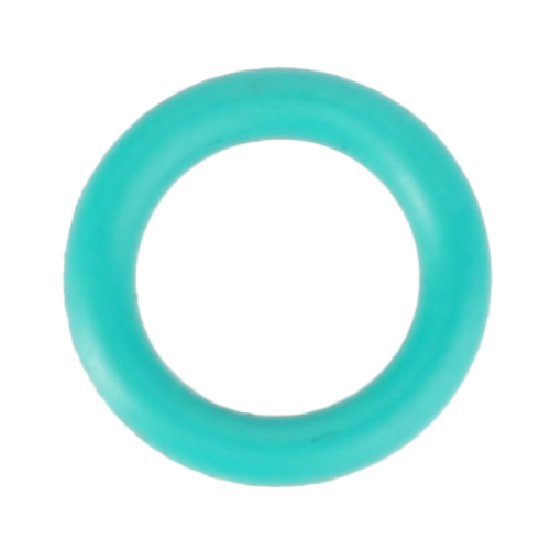 A teal rubber O-ring from AGCO's Massey Ferguson series (Product Name: F931812140330) is shown in the image. The ring is circular with a consistent width and appears to be made of flexible material, ideal for use in tractor parts such as those for Massey Ferguson tractors.