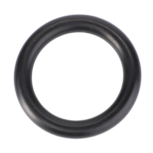 A black rubber O-ring from AGCO lies flat against a white background, resembling the essential Massey Ferguson - O Ring Housing to Pump 25mmX5mm (V614602550) for a Massey Ferguson tractor from the 3600 Series.