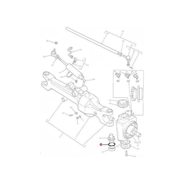 O Ring Pivot Bearing - 3009744X1 - Massey Tractor Parts