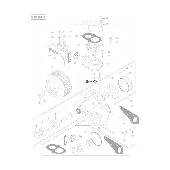 O Ring Pump/Thermostat Housing - V614602930 - Massey Tractor Parts