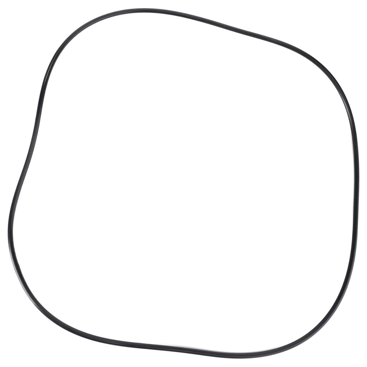 A black rubber O-ring, measuring 253.59 mm in diameter and 3.53 mm in thickness, lies in a slightly irregular circular shape on a white background, reminiscent of the sturdy, utilitarian design seen in Massey Ferguson transmissions by AGCO (Model No. 378290X1).