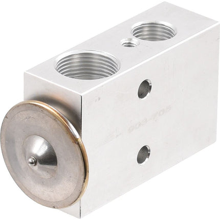 A metal block component with multiple threaded holes and a raised circular feature on one side, likely used in mechanical or industrial applications, such as the Sparex O Ring Type Expansion Valve (Part No. S.106794).