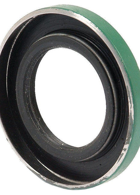 The *Oil Seal | Sparex Part No. S.59531* is a circular rubber and metal oil seal that features a green outer ring and a black inner ring, specifically designed for Case IH / International Harvester equipment. Manufactured by Sparex, this product ensures reliable performance and durability.