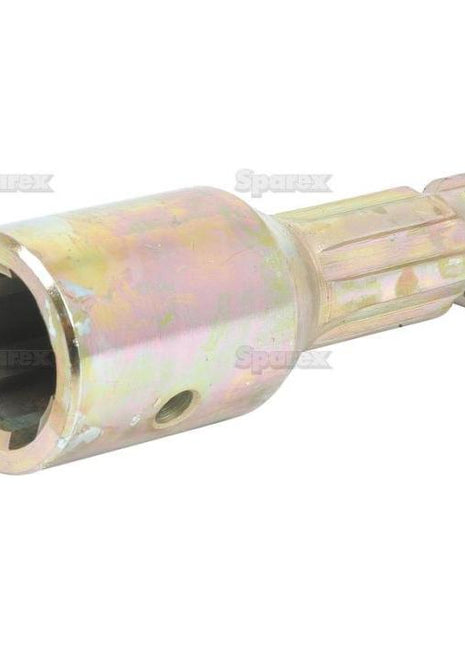 The Sparex PTO Adaptor - Female spline 1 3/8'' - 6 x Male spline 1 1/8'' - 6 with S.251 features a metal hex socket tool adapter with a cylindrical body, ridged connector end, and compatible female spline for versatile use.