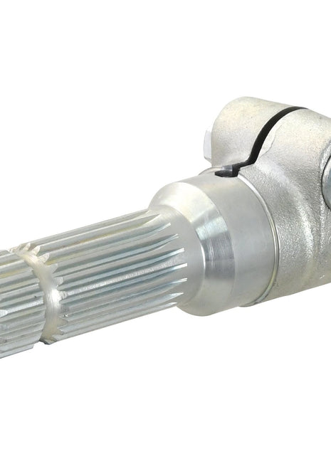 The Sparex PTO Adaptor - Female spline 1 3/8'' - 21 x Male spline 1 3/8'' - 21 with Clamp Bolt (S.3744), designed as a standard duty adapter for systems up to 70HP, is shown from an angled perspective against a white background.