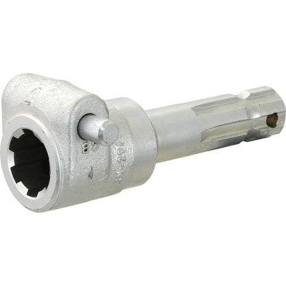 A Sparex heavy-duty metal drill bit featuring a hexagonal end, designed for compatibility with the PTO Adaptor - Female spline 1 3/8'' - 6 x Male spline 1 1/8'' - 6 with Quick Release Pin (S.15678) for efficient power transfer.