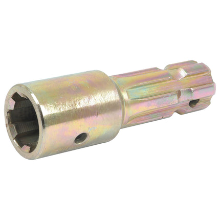 Sparex PTO Adaptor - Female spline 1 3/8'' - 6 x Male spline 1 3/8'' - 6, with a hexagonal socket end and a grooved shaft, offers versatile connections for various applications.