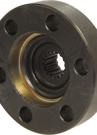 Introducing the Sparex PTO Drive Hub (Part No. S.65352), designed specifically for Ford/New Holland P.T.O. Drive systems, featuring six bolt holes and a central splined hole.