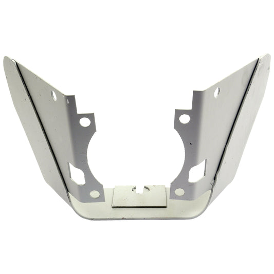 A PTO Guard (Sparex Part No. S.43593) by Sparex, designed for mounting or securing purposes on a Massey Ferguson MF65 tractor, featuring angled sides and multiple holes.