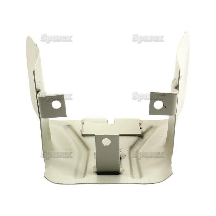The Sparex PTO Guard (Sparex Part No. S.67135) is a metal bracket with two vertical supports featuring mounting holes. Painted white and designed for structural support or attachment, it is suitable for use as a P.T.O. Guard on Ford/New Holland equipment.

