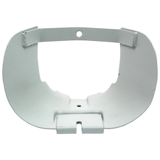 A white, curved metal bracket featuring a rectangular cutout and two mounting holes, designed for compatibility as the Sparex PTO Guard (Part No.S.67215).