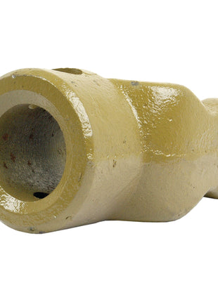 A PTO Implement Yoke from the Sparex brand, featuring a yellow metal construction, cylindrical shape, and multiple threaded openings (U/J Size: 22 x 54.8mm) with a Vicon 30mm Bore Yoke | Sparex Part No. S.6003.