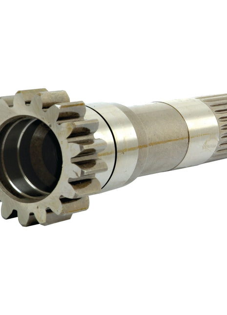 A close-up view of the PTO Input Shaft - S.40775 from Sparex, showcasing well-defined teeth on one end and precision-cut splines along the other, exemplifying Sparex quality.