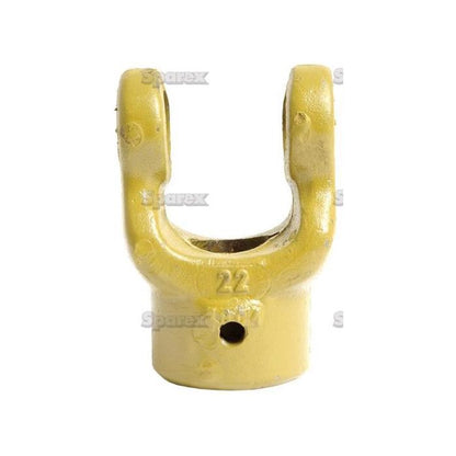 A yellow metal PTO Yoke - Keyed Yoke component with a central hole, marked with the Sparex Part No.S.6192, fits perfectly within the PTO Series. The U/J size is 22 x 54.8mm, featuring a bore diameter of 1 inch and a key size of 1/4 inch.