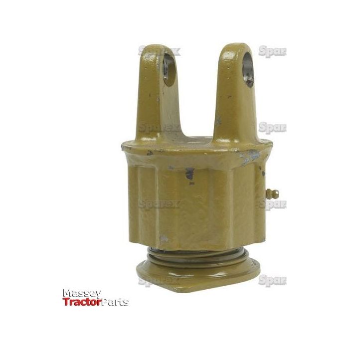 A yellow metal component with two prongs on top, a cylindrical midsection, and a flat base. The part is labeled "Sparex" and is compatible with Clockwise Tractor PTO Rotation for the German Series AW35/W2400. This component matches the PTO Over-Running Clutch (U/J Size: 32 x 76mm) Size: 1 3/8''-6 Spline - S.6720.