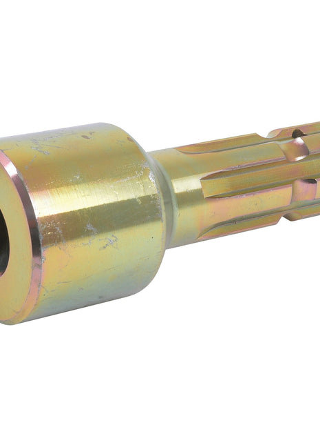 The Sparex PTO Pump Adaptor - Bore ⌀25mm x Male spline 1 3/8'' - 6. (S.15719) is a metallic cylindrical component with a hollow end and grooved surface, designed to handle up to 70HP, making it an essential mechanical part or connector.