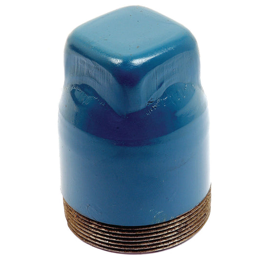 Introducing the PTO Cap by Sparex (Part No. S.65894), featuring a blue coating, a square-shaped top, and a 65mm male thread—ideal for various applications.