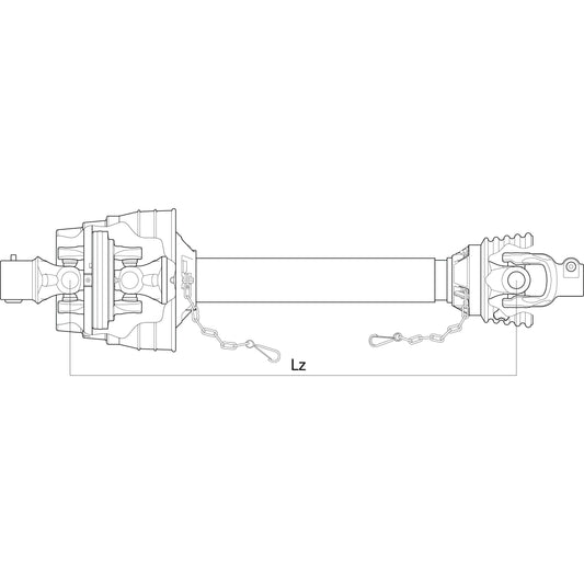 A detailed technical drawing of the mechanical component, specifically illustrating the labeled (Lz) length of 1010mm, highlights its relevance to the Weasler PTO Shaft - EUCV Wide Angle - One End, a product from Sparex, Part No. S.39021.