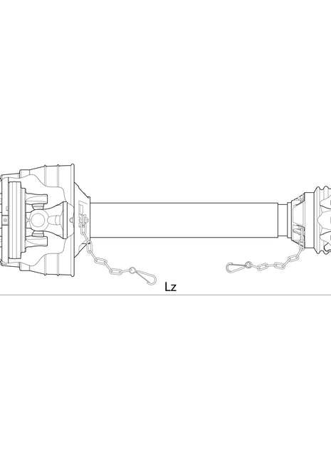 Technical drawing of the Weasler PTO Shaft - EUCV Wide Angle with a universal joint at one end, labeled with the dimension "Lz" indicating its length of 1010mm. Product details: 1 3/8'' x 6 Spline 80° W.A. to 1 3/8'' x 6 Spline Q.R., Sparex Part No.S.39027.