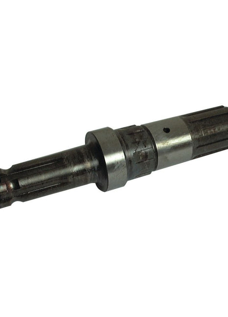 A metal industrial PTO shaft with gears and grooves, known as the PTO Shaft - S.16300 from Sparex.