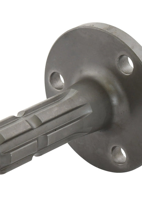 PTO Shaft - S.17254 by Sparex is a metal automotive part designed with a circular flange that includes bolt holes and features a protruding 1 3/8" splined cylindrical shaft.