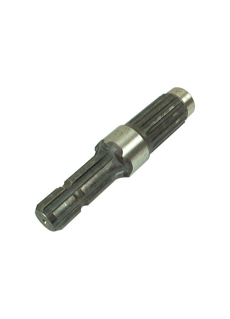 A metal mechanical component with a cylindrical shape and multiple grooves along its length, much like the Sparex PTO Shaft - S.63330.