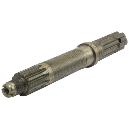 The Sparex PTO Shaft - S.69866, a metal mechanical component featuring ridges and grooves, likely used in machinery or automotive applications, lies horizontally on a white background.