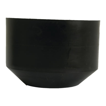 A black, cylindrical rubber stopper with a tapering bottom, designed to fit snugly into various openings, offers precision comparable to components like the Sparex PTO Shield (Oval) 210mm x 294mm (Sparex Part No. S.14434).
