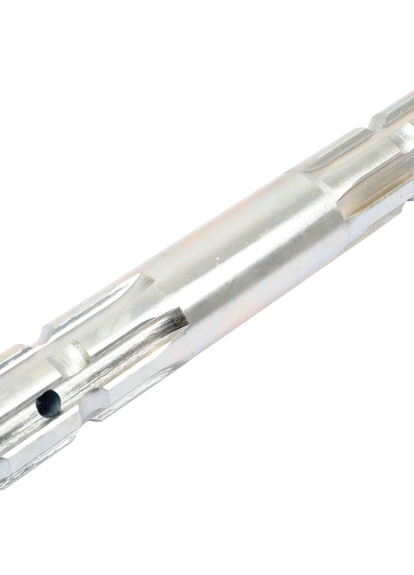 A metal cylindrical component, known as a PTO Splined Shaft - Both Ends - 1 3/8'' - 6 Spline x 1 3/8'' - 6 Spline, measuring 230mm in length and identified by Sparex Part No. S.279, is specifically designed with multiple grooves for various mechanical or industrial applications and is compatible with Sparex machinery.