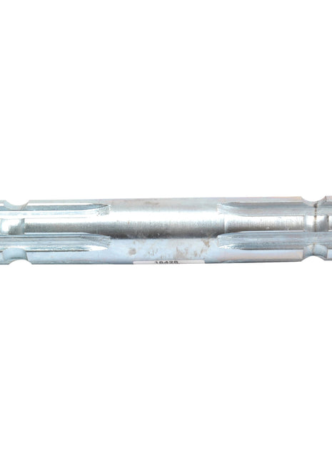 A cylindrical metal tool, the Sparex PTO Splined Shaft - Both Ends - 1 3/8'' - 6 Spline x 1 3/8'' - 6 Spline with a length of 300mm (Sparex Part No.S.15952), features multiple notches and grooves along its surface, and is viewed against a white background.
