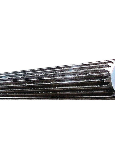 The Sparex PTO Splined Shaft (Part No. S.15193) is a 254mm-long metal shaft that features longitudinal grooves and a central hole on one end, measuring 1 3/8'' - 21 spline along its full length.