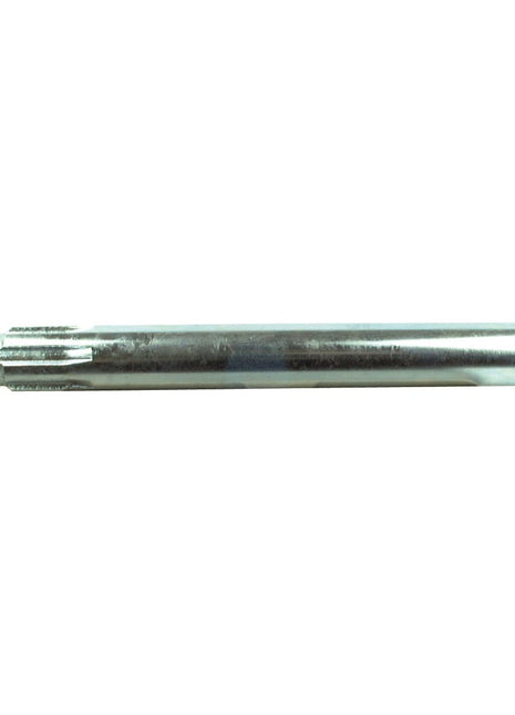 Metal cylindrical object with ridges on one end, resembling a metallic rod or spindle, similar to the Sparex PTO Splined Shaft - One End - 1 3/8'' - 6 Spline, Length: 200mm (Part No. S.16384).