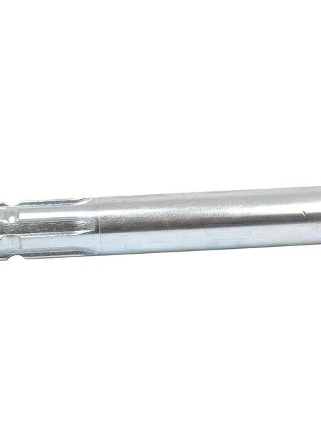 The Sparex PTO Splined Shaft - One End - 1 3/8'' - 6 Spline, with a length of 250mm (Part No. S.1546), is a silver metal cylindrical object featuring a notched end, designed to function as a precise tool or component part.