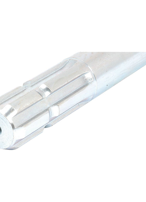 Close-up image of a Sparex PTO Splined Shaft with one end featuring a 1 3/8'' - 6 spline. This cylindrical shaft, identified as Sparex Part No.S.1546, measures 250mm in length and has a central hole in the grooved section at the end.