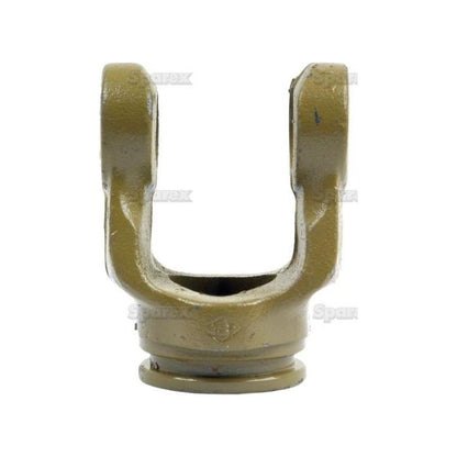 An olive green PTO Tube Yoke with two prongs and a circular base, displayed against a white background. The brand name "Sparex" is faintly printed on the yoke. Ideal for those needing precise 22 x 54.8mm Universal Joint dimensions.