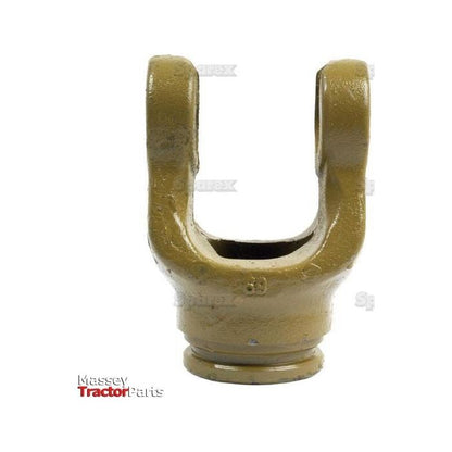 A metallic automotive or tractor component, specifically the PTO Tube Yoke, with a U-shaped structure and a brown finish is displayed on a plain white background. The "Massey Tractor Parts" logo in the lower left corner indicates compatibility with parts from Sparex and Bondioli & Pavesi Series AB5/A5. This component, featuring a U/J size of 30.2 x 79.4mm and a triangular profile measuring 45 x 45 x 4mm, is referenced as product number 12509 or Sparex Part No.S.6110.