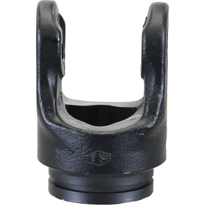 Close-up of a black metal PTO Tube Yoke with a cylindrical base and U-shaped top. The piece has a textured surface and a stamped marking, indicating it's an S.6040 Sparex part.