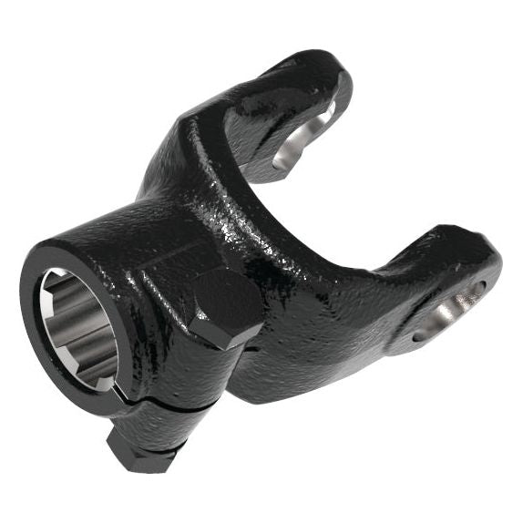 The Sparex PTO Yoke - Interfering Clamp Bolt (U/J Size: 36 x 89mm), featuring a U-shaped, black metal structure with a hole in the center for fitting purposes, is commonly found in Walterscheid's PTO Series. 

