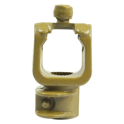 The PTO Yoke - Quick Release Wide Angle (U/J Size: 32 x 76 & 27 x 94mm), from Sparex, features a U-shaped metal component with a threaded top hole and a bolt head at the base, making it potentially ideal for use in mechanical assemblies or machinery. It may be compatible with AW35/W2480 specifications. For reference, its Sparex Part No. is S.6679 and it has a spline type of 1 3/8''x21.