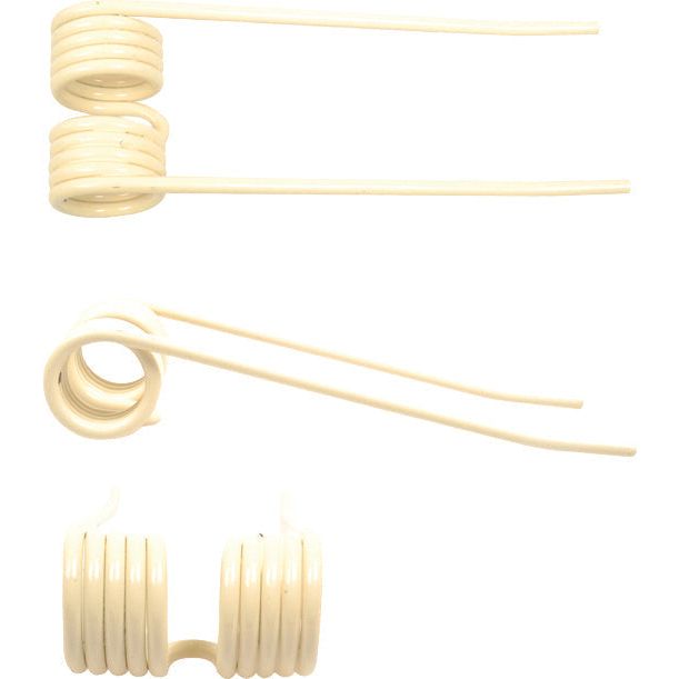 Three plastic spiral hair sticks, each measuring 204mm, are shown: one laid flat, one angled downwards, and one opened up. These stylish accessories reflect the elegance of Sparex design and are a replacement for Rivierre Casalis models.