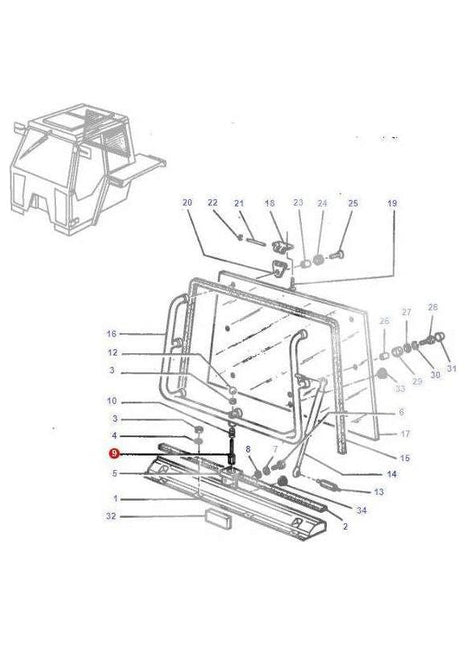 Massey Ferguson Pin - 3301918M1 | OEM | Massey Ferguson parts | Cab Trim-Massey Ferguson-Cab Glass & Glazing Tools,Cabin & Body Panels,Farming Parts,Rear,Tractor Parts